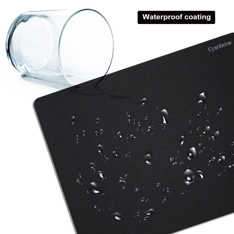Mini Mouse Pad Small Size 2 Pack, Cyanbone Portable Mouse Pad for Laptop Waterproof, Cute Travel Mousepad Black with Non Slip Rubber Base for Wireless Mouse - 5.5 x 7 Inch 2 Pack-5.5"x7"