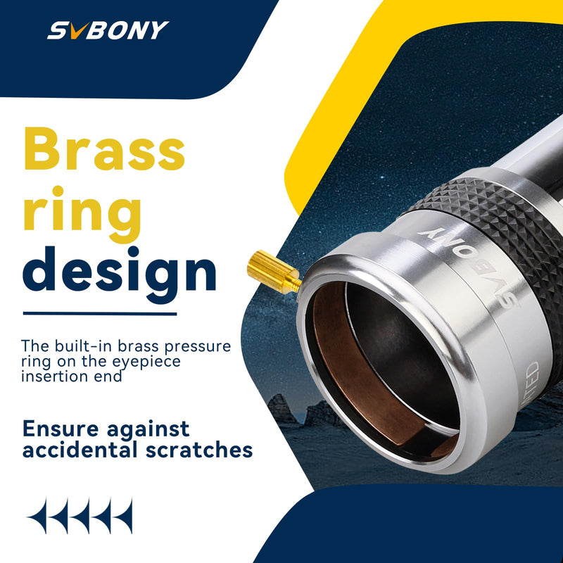 SVBONY SV137 Barlow Lens 1.25 Inch 2X Barlow Lens Metal Body Fully Multi Coated Telescope Accessory for Standard Telescope Eyepiece Astronomy