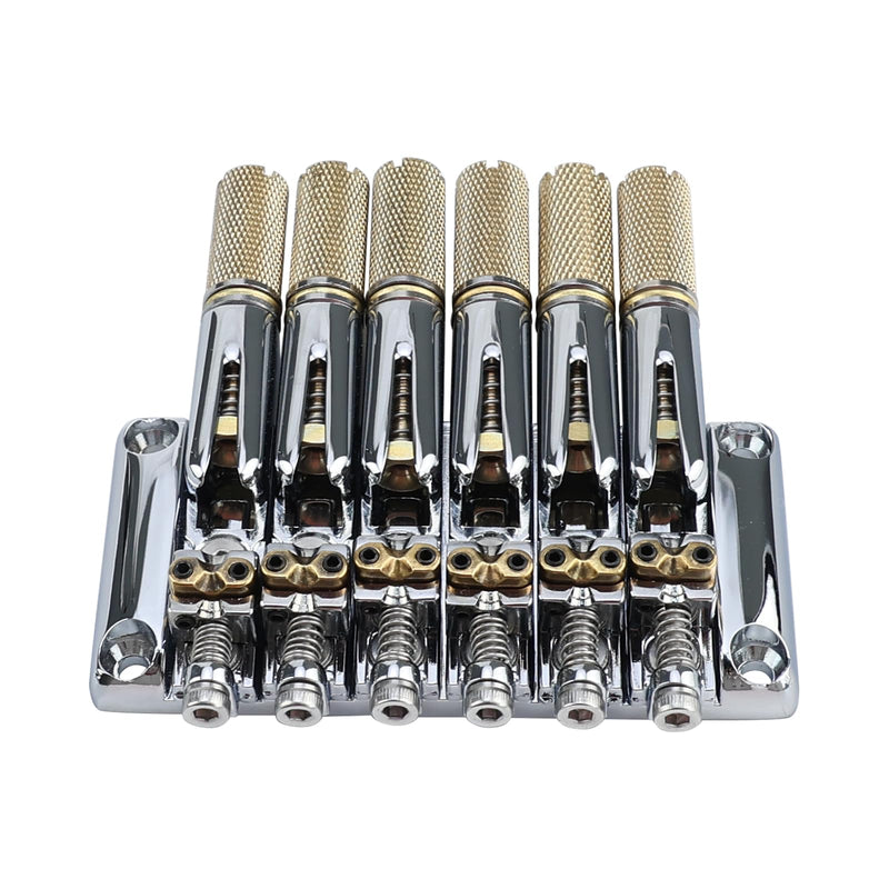 [AUSTRALIA] - 10.5mm Headless Electric Guitar Bridge Chrome Headless Bass Guitar Bridge Brass Saddles Zinc Alloy Plate Electric Guitar Bridge 6 String Headless Guitar Bridge Fixed 