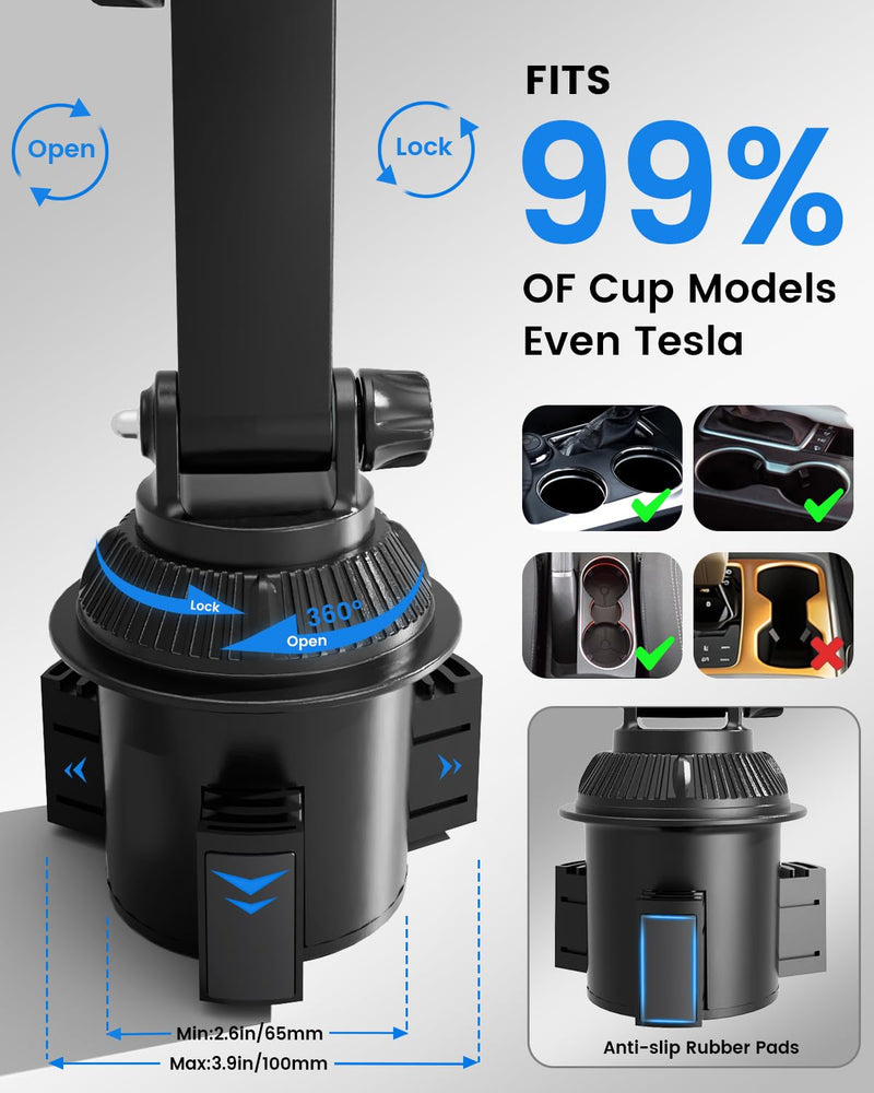OHLPRO for MagSafe Cup Holder Car Mount Charger for iPhone 17, 15W Fast Charging Magnetic Cupholder Phone Mount, Compatible with iPhone 16 15 14 13 12 Series, for Kids Road Trip Essentials