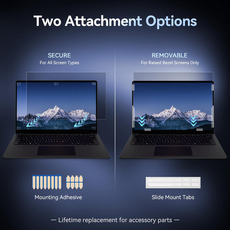 Laptop Privacy Screen 17 Inch Compatible With Lenovo Hp Dell Acer Asus Thinkpad Envy Xps, 16:10 Aspect Removable Anti Glare Blue Light Filter Protector, 17in Computer Monitor Privacy Shield [1 PACK] 17'' Privacy Screen (16:10)