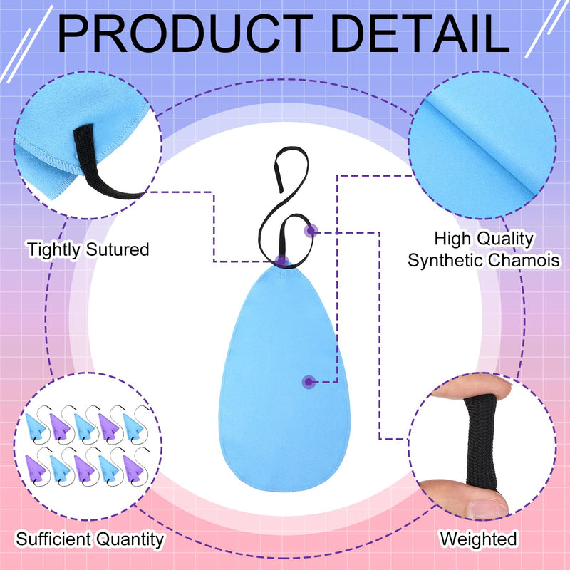 12 Pcs Clarinet Swab Cleaning Cloth Swab for Inside Tube Cloth Clarinet Cleaner Pull Through Instrument Cloth with Weighted String for Clarinet Flute Piccolo Sax Saxophone(Blue, Purple) Blue, Purple