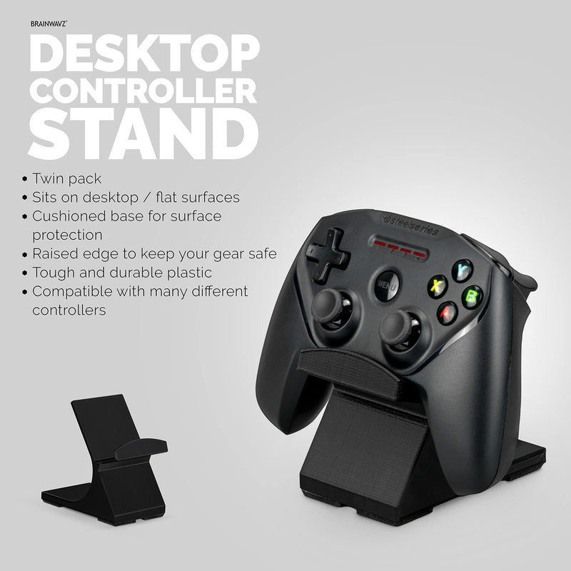 Game Controller Desktop Holder Stand (2 Pack) - Universal Design for Xbox ONE, PS5, PS4, PC, Steelseries, Steam & More, Reduce Clutter UGDS-05 by Brainwavz
