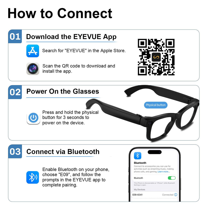 AI Smart Glasses with Camera, 8MP HD Capture 1080P EIS Video & ChatGPT | AI Sunglasses, Hands-Free Video & Photo, 165-Language Real-Time Translate, Dual Open-Ear Speakers, for Travel/Work/Daily