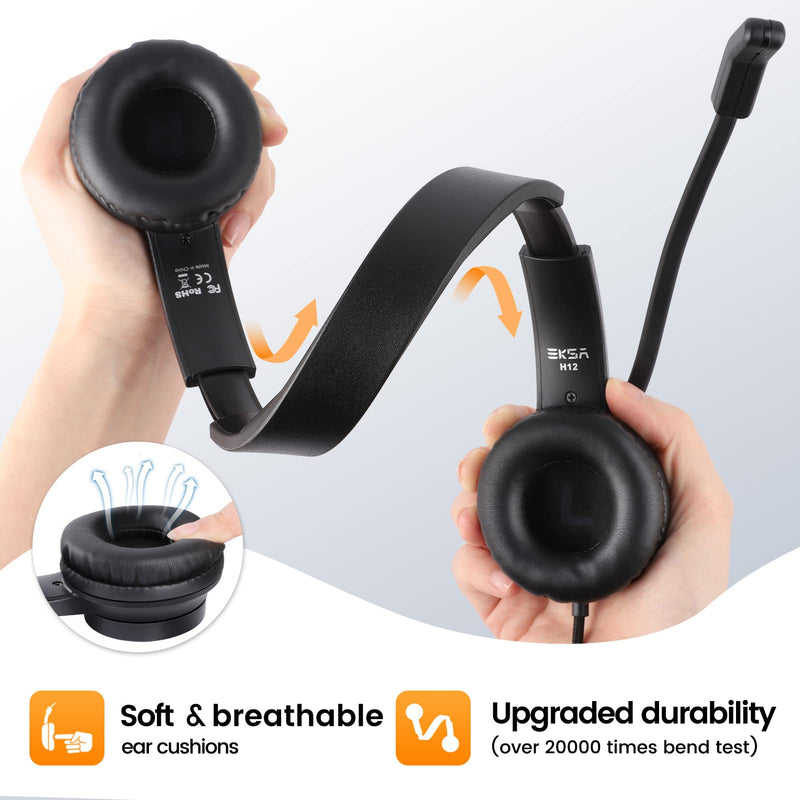 [AUSTRALIA] - Headsets with Microphone for Laptop, 3.5mm Wired Computer Headset Super-Lightweight Noise Cancelling Headphones with in-line Control Volume & Mute, PC Headset Perfect for Classroom, Home or Office 3.5mm Computer Headset 