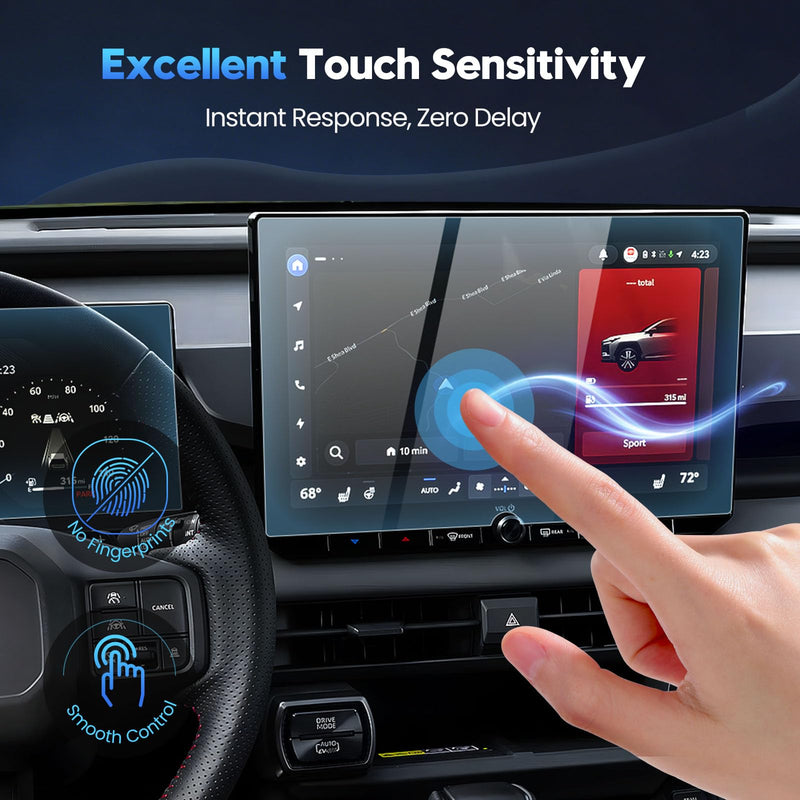 Karltys 2PCS Screen Protector for 2026 2027 Toyota RAV4, 10.5" Navigation & 12.3" Dashboard 9H Tempered Glass HD Screen Cover Touchscreen Film [Anti-Glare & No Fingerprint & Tool-Free]