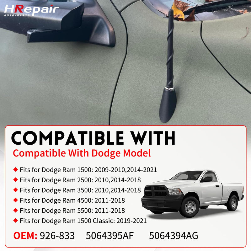 [AUSTRALIA] - Radio Antenna Base fits for 2009-2021 Dodge Ram 1500-5500 Antenna Base Mast Kit Replacement 926-833-w/Adapter Cover 