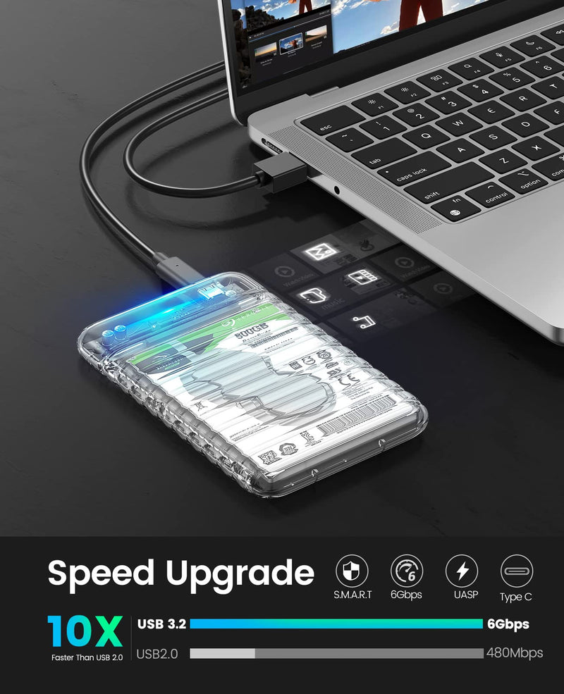 2.5" USB C SATA Hard Dive Enclosure+ 3.5" 2.5" Aluminum Alloy Dual Bay USB C to SATA Hard Drive Dock