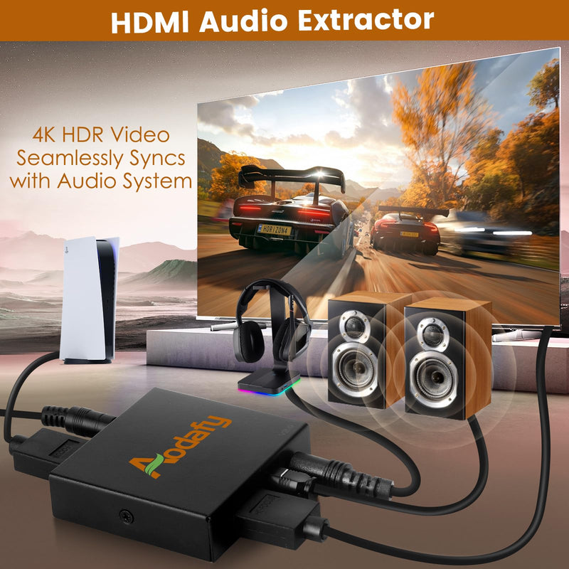 [AUSTRALIA] - HDMI to Optical Audio Adapter, HDMI Audio Extractor to 3.5mm AUX Sound Extractor Splitter, 4K@60Hz Audio Converter Supports HDMI 2.0, HDCP 2.3, for Apple TV, Fire TV PS5, Xbox etc 