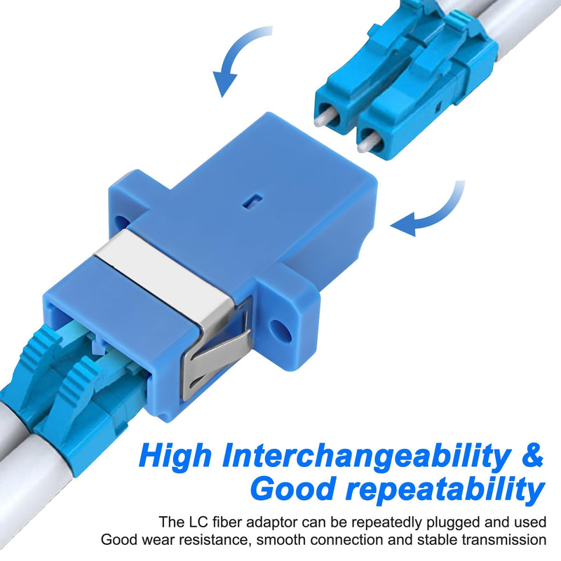 [AUSTRALIA] - XMSJSIY LC-LC Fibre Optic Connector Coupler LC Female to LC Female Adapter Duplex LC/UPC Coupler Fibre Optic Connector Extend for Network Internet - 10 Pieces 