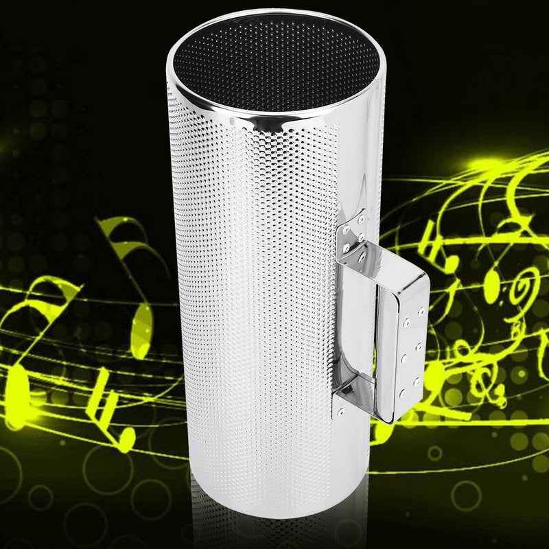 Professional Stainless Steel Guiro with Scraper Musical Training Tool for Bands, Concert, Stage Performance - Silver