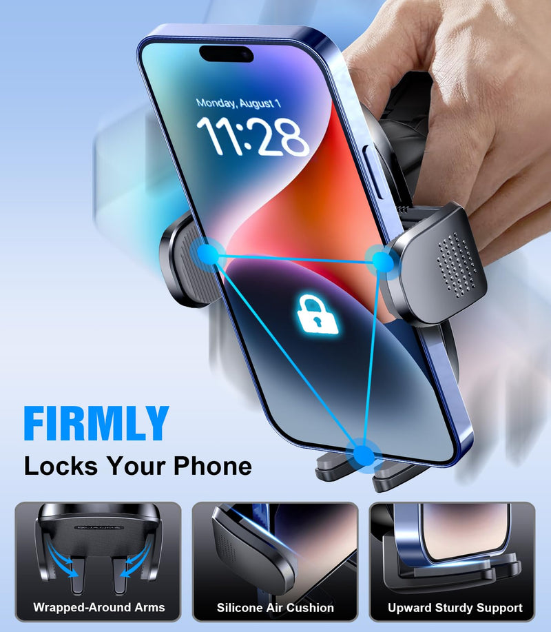 CD Phone Holder for Car, Stable CD Slot Mount for Thick Cases, 360° Viewing | Fits most 4–7-inch smartphones and GPS devices, including iPhone, Samsung Galaxy, Google Pixel, Motorola, Huawei, LG and more Black