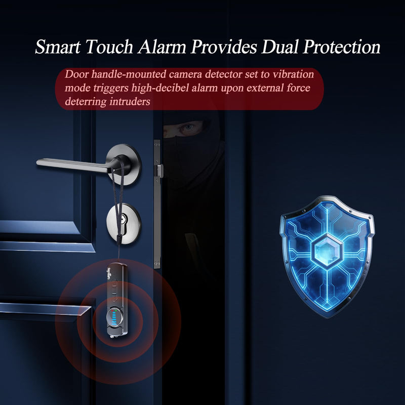Hidden Camera Detector,Upgraded Hidden Bug and Camera Detector, Bug & GPS Tracker Detector Portable Privacy Protector for Travel/Hotel/Car, Camera Detector Spy Camera Finder with LED (Black)