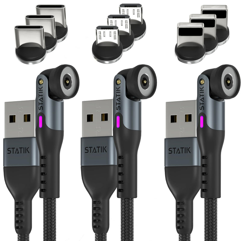 Statik 360 3 Pack Charging Cable (3ft) & GaN Charger (45W)