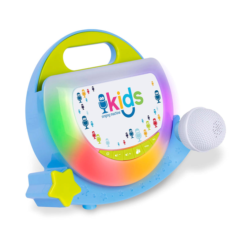 Singing Machine Kids SMK929BG Portable Sing-Along Speaker with Pre-Recorded Songs and Sound Effects, Blue/Green