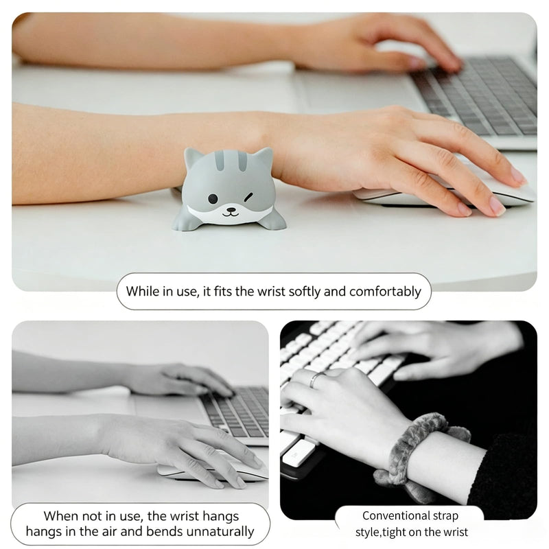 Ergonomic Wrist Rest Pad, Cute Cartoon Slow Rebound PU Support Cushion for Keyboard & Mouse,Desk Ornaments Accessory for Office and Gaming,12.5 x 6.4cm-Pink Pig Pink Pig