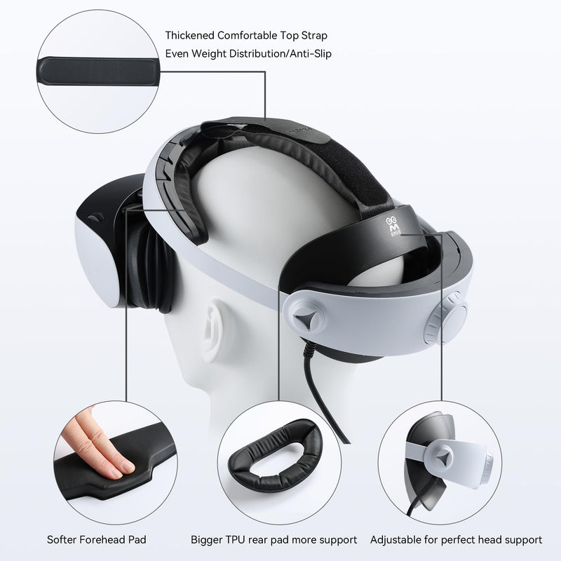AMVR CM1 Comfortable Mod Kit for PS VR 2 Accessories, Stay in The Sweet Spot, Weight Balancer, Upgraded Soft&Breathable Forehead Pad and Rear Pad