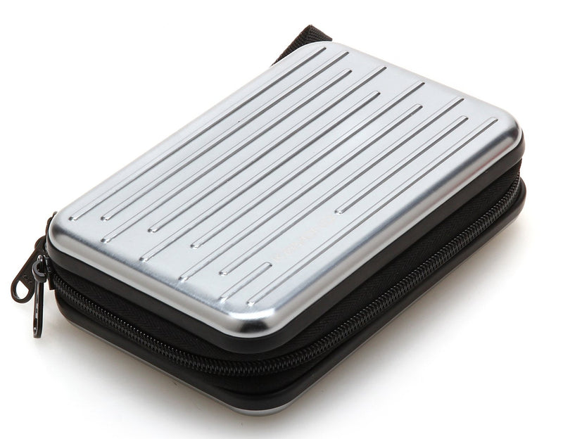 KAYOND Anti-Shock Silver Aluminium Carry Travel Protective Storage Case Bag for 2.5" Inch Portable External Hard Drive HDD USB 2.0/3.0 (Silvery White) Silvery white