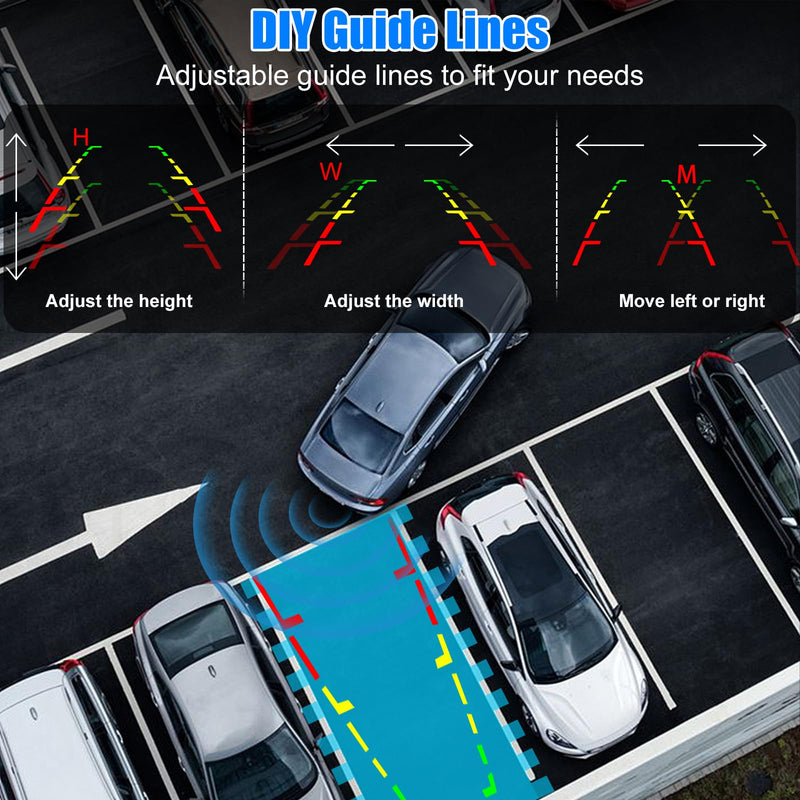 Wireless Backup Camera System Kit, Rear View Monitor with Camera | Waterproof Night Vision Reverse Cam 1080P HD Parking Camera Set for Car Pickup Truck RV Camper Van 4.3 Inch Wireless