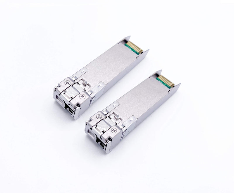 Elfcam® - 1 Pair 10Gb SFP+ BIDI Transceiver Module with LC/UPC Fiber Port Simplex Singlemode SM, DDM 20KM, Compatible with Cisco, Ubiquiti, Mikrotik, D-Link and Open Switch 10G Bidi 20km LC/UPC (1 Pair)