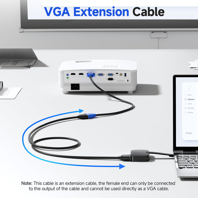 Cable Matters VGA Extension Cable (VGA Cable Male to Female) - 10 Feet, Not Regular VGA Cable