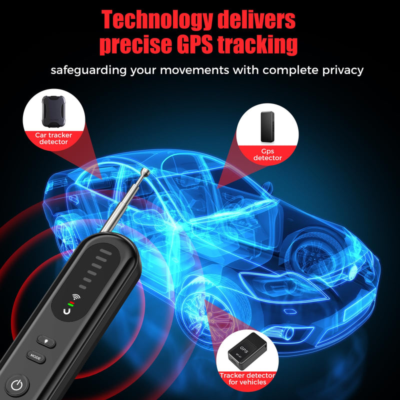Hidden-Camera-detectors Portable-Bug Detector&Camera Finder-GPS Tracker Detector-Upgrad-Anti-spy Camera Finder-mini RF Signal Scanner-spy Device Detector for Travel,Office/Hotel/car-Black black