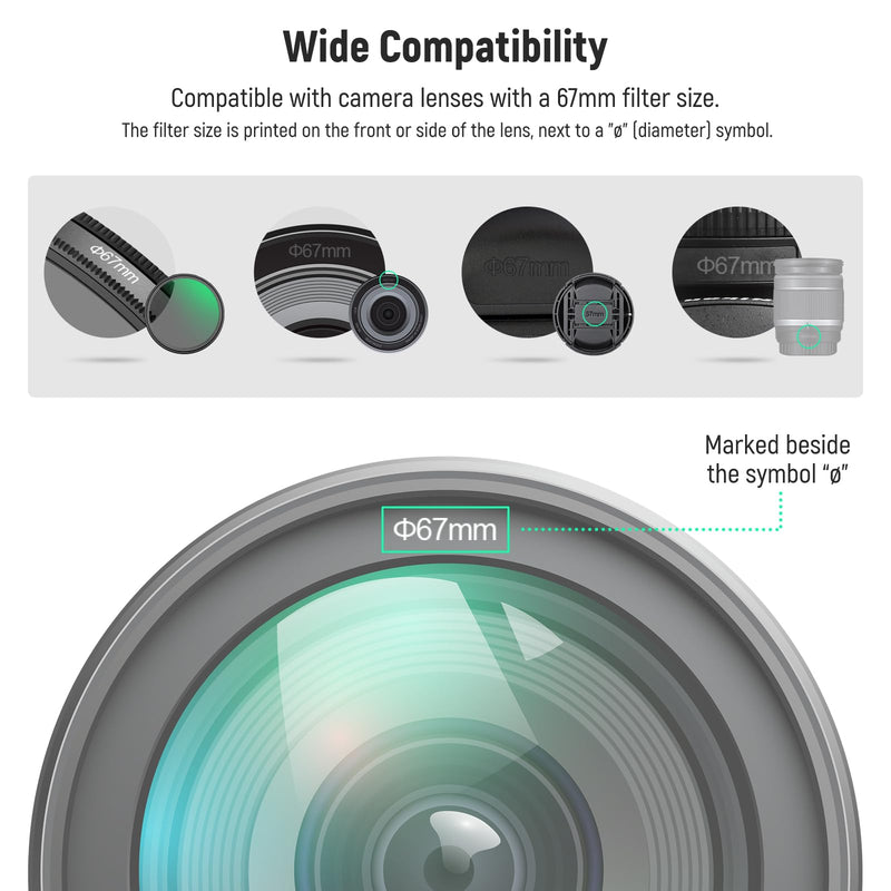[AUSTRALIA] - Neewer 67mm Lens Cap Kit (2 Pack), Lens Cover with Anti Loss Strap and Cleaning Cloth, Compatible with Canon Nikon Sony Fujifilm Panasonic Camera Lens of 67mm Diameter 