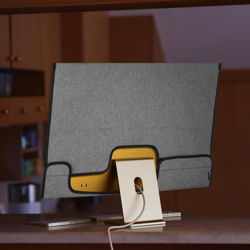 Monitor Dust Cover Compatible with iMac 24 inch 2021/2023/2024 | Oxford Fabric Protective Sleeve, Full Screen Coverage, Dustproof Anti-Scratch for iMac 24" All in one Desktop Computer, Gray