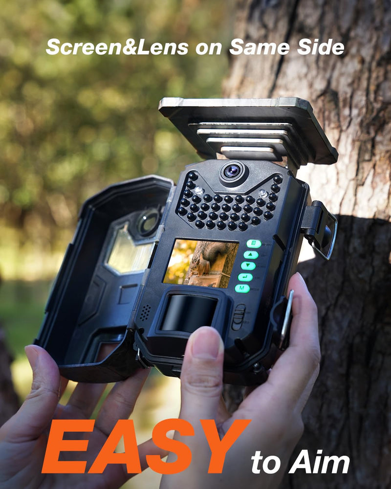 [AUSTRALIA] - iZEEKER Solar Trail Camera 36MP 2.7K 30fps with Night Vision 5200 mAh Rechargeable Lithium Battery No Glow Infrared LEDs, Game Camera with Motion Activated IP66 Waterproof for Outdoor Monitoring 