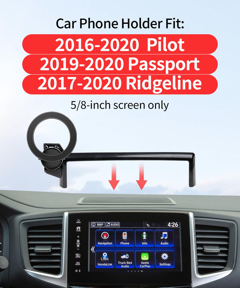 Car Phone Holder for Honda Pilot 2016-2020, Ridgeline 2017-2020 5/8" Screen | Honda Passport 2019-2020, Magsafe Accessories Magnetic Cell Phone Mount Clip Compatible with iPhone,3D fit Navigation Bracket Compatible with MagSafe