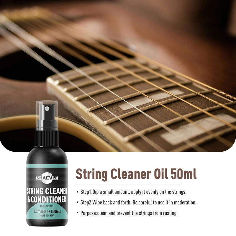Guitar Cleaning, Guitar Cleaner Polish All IN ONE Kit: Guitar Polish, Fingerboard Lemon Oil, String Cleaner Oil, Guitar String Winder, Cleaning Cloth, for Guitar Care and Maintenance Basic Kit