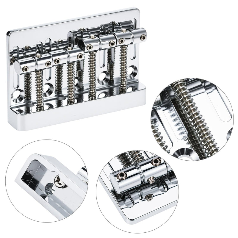 [AUSTRALIA] - QWORK Bass Bridge Guitar Bridge for 4-String Bass - Compatible with Fender Precision & Jazz Basses, 19mm String Spacing, Adjustable Height & Intonation 
