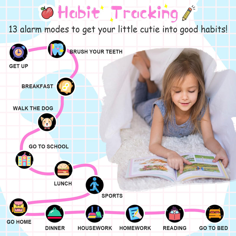 Smart Watch for Kids, Kids Smart Watch Toys 19 Games Touch Screen Watch Camera Music Video Pedometer Calculator Alarm Clock Learn Card Audio Book Calendar, Gift for Boys Girls Ages 4-12 (Rose) Rose