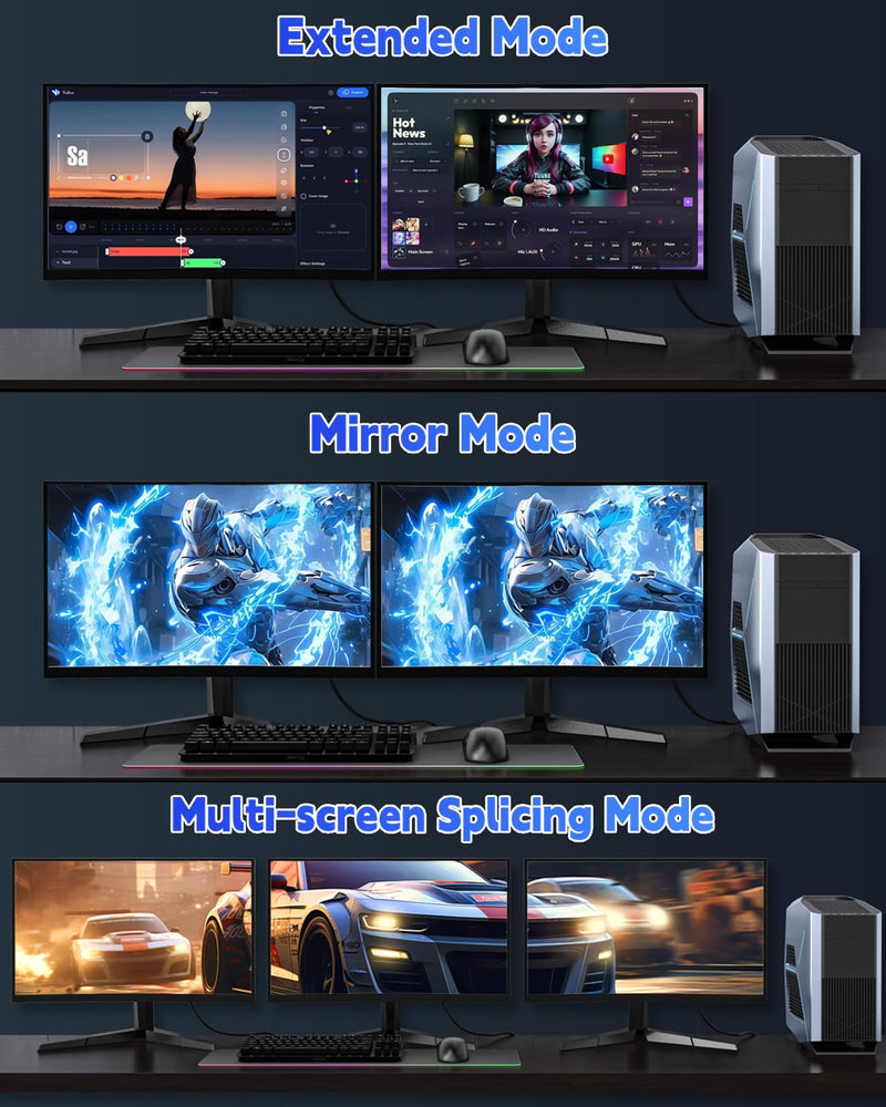 Fiber Optic Displayport Cable 1.4, Long Display Port 1.4 Cable 8K 60Hz, 4K 144Hz, 2K 240Hz 165Hz 144Hz, Braided DP 32.4Gbps DSC 1.2 HBR3 HDR HDCP FreeSync G-Sync, Gaming Monitor PC Graphics 50FT 50 Feet