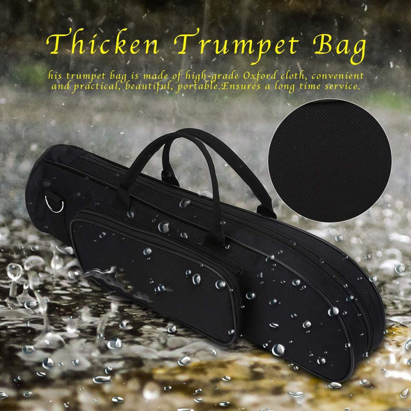 Alomejor Trumpet Bag Oxford Cloth Shockproof Trumpet Case with Shoulder Strap and Gripped Handle for Trumpeter Black