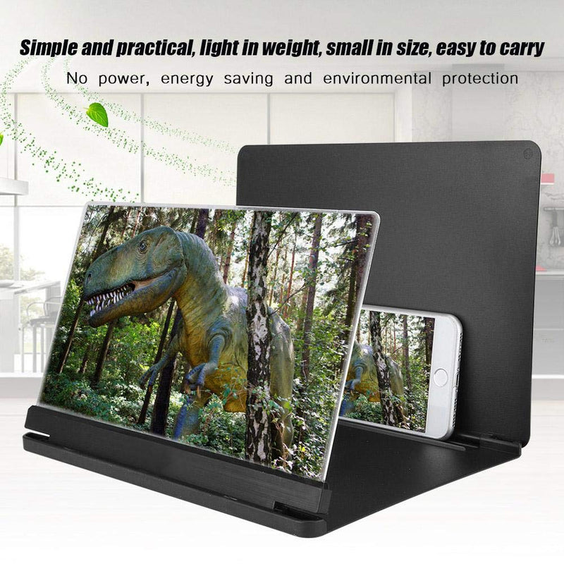 12 inch Cell Phone Screen Magnifier Enlarger, 2-4 Times 3D HD Mobile Phone Screen Magnifier for Smartphone Video Movie Amplifier for Home Travel Camping