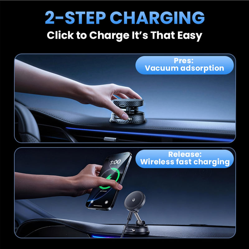 360° Adjustable Radio Magnetic Suction Phone Holder + MagSafe Car Mount for iPhone 17/16/15/14/13/12, Air Plus & More – Perfect for Cars, Kitchen, Bedroom, Gym Wireless Charging