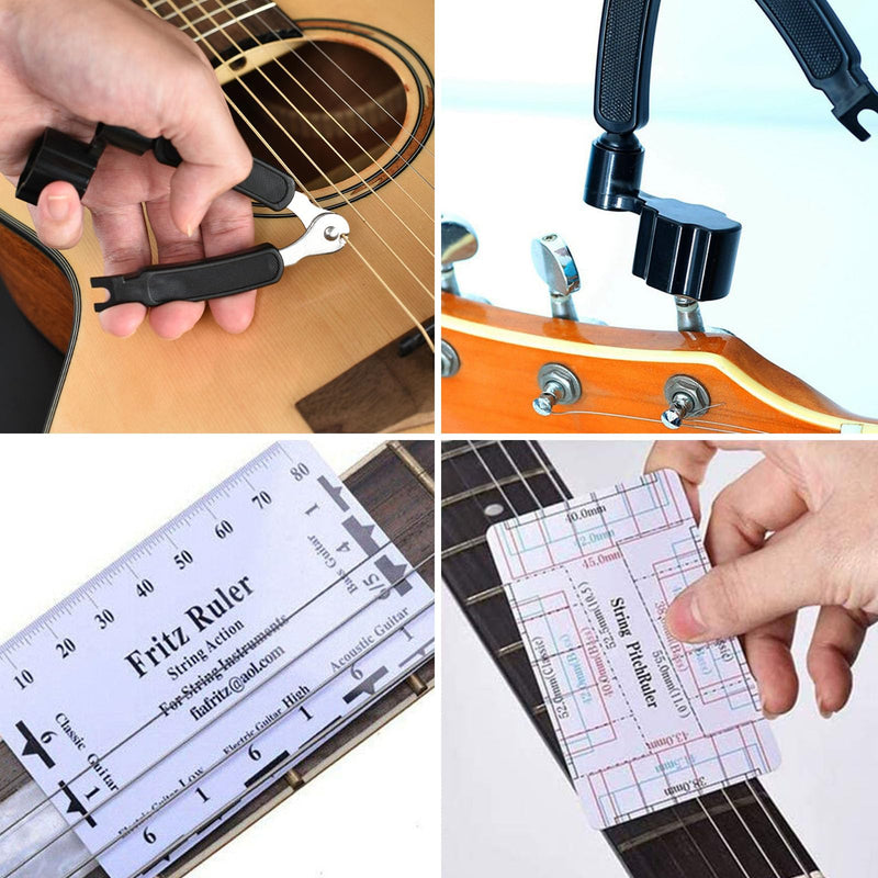 27Pcs Guitar Tool Kit,Guitar Accessories Gifts for Men,Guitar Repair Kit,Luthier Tools,Guitar Setup Kit for Ukulele Bass Mandolin Banjo Guitar,Guitar Maintenance Kit with Carry Bag Update Kit-27PCS