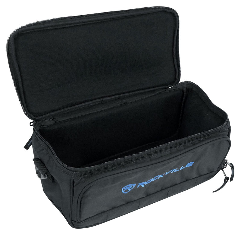 Rockville MB147 DJ Gear Mixer Gig Bag Case 14x7x6.5 Inches + 13" Laptop Pocket, Dual Foam Padding, Rugged Nylon, for DJs and Musicians
