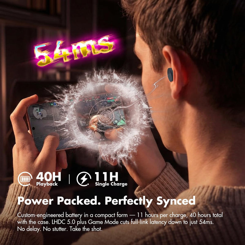 CERAMICS ULTRA True Wireless Earbuds, LDAC/LHDC, 4-Mic ANC, 11H/40H Battery | Bluetooth 6.0 & Low Latency, 99% Noise Reduction, Hi-Res Audio, Advanced Hybrid ANC, Sweat & Wind Resistant, Gray