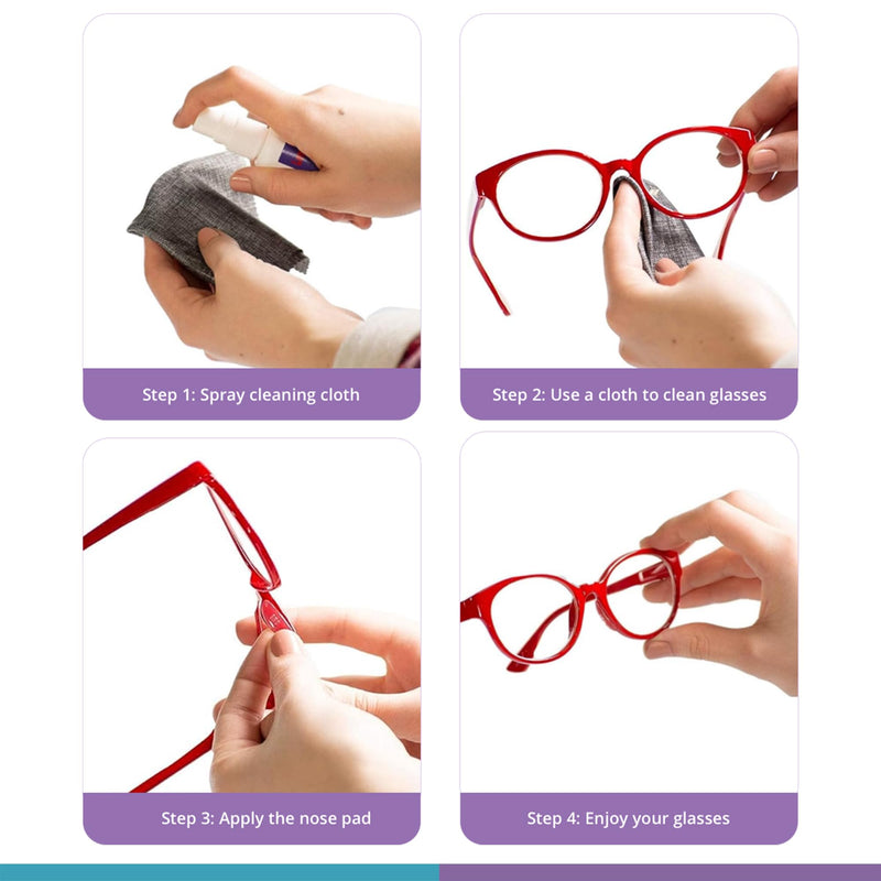 GMS Optical® 1.3mm Ultra-Thin / 18mm Long Length - Anti-Slip Adhesive Contoured Silicone Eyeglass Nose Pads with Super Sticky Backing for Glasses, Sunglasses, and Eye Wear - 5 Pair (Clear) Clear