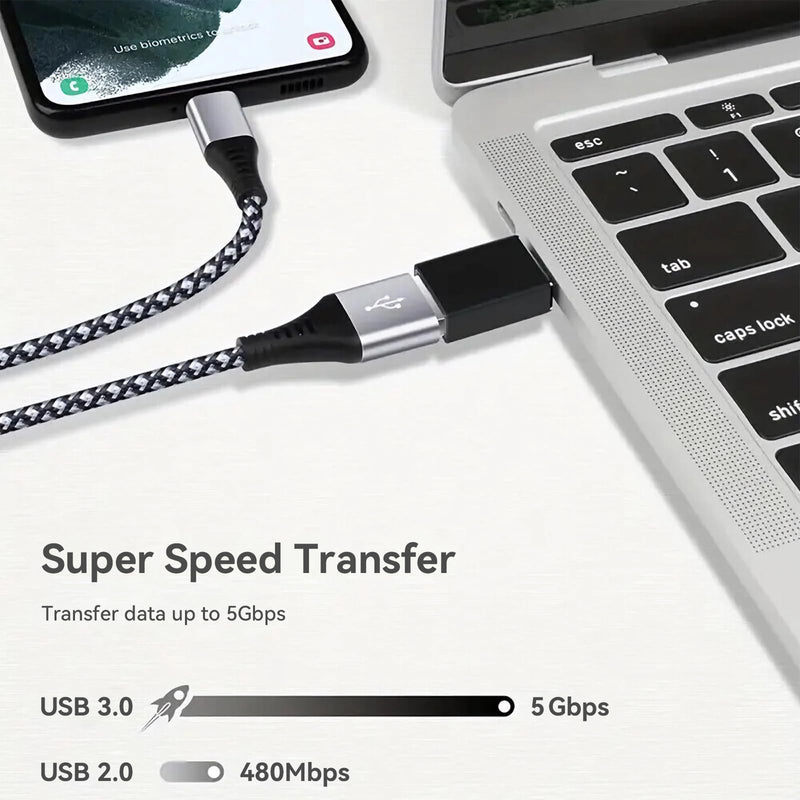 [AUSTRALIA] - Welldiea USB C to USB Adapter 4 Pack, Type C Male to USB 3.0 Female OTG Converter,Thunderbolt 4/3 to USB Adapter for iPhone 15 Pro Max Plus,MacBook Pro Air,Samsung Galaxy,iPad (Black) Black 