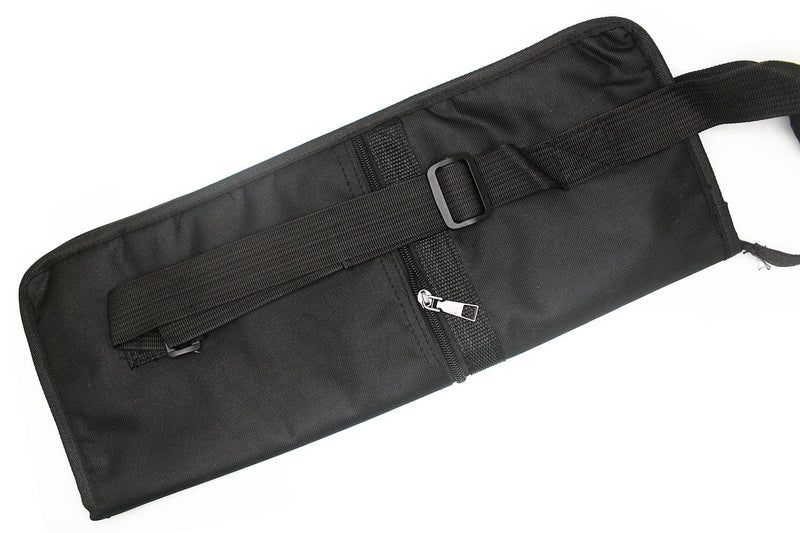 Drum Stick Bag case Percussion Drum Mallet Bag with an External Pocket and Floor Tom Hooks Holds 10-12 Pairs Drum Sticks Mallets Brushes Black