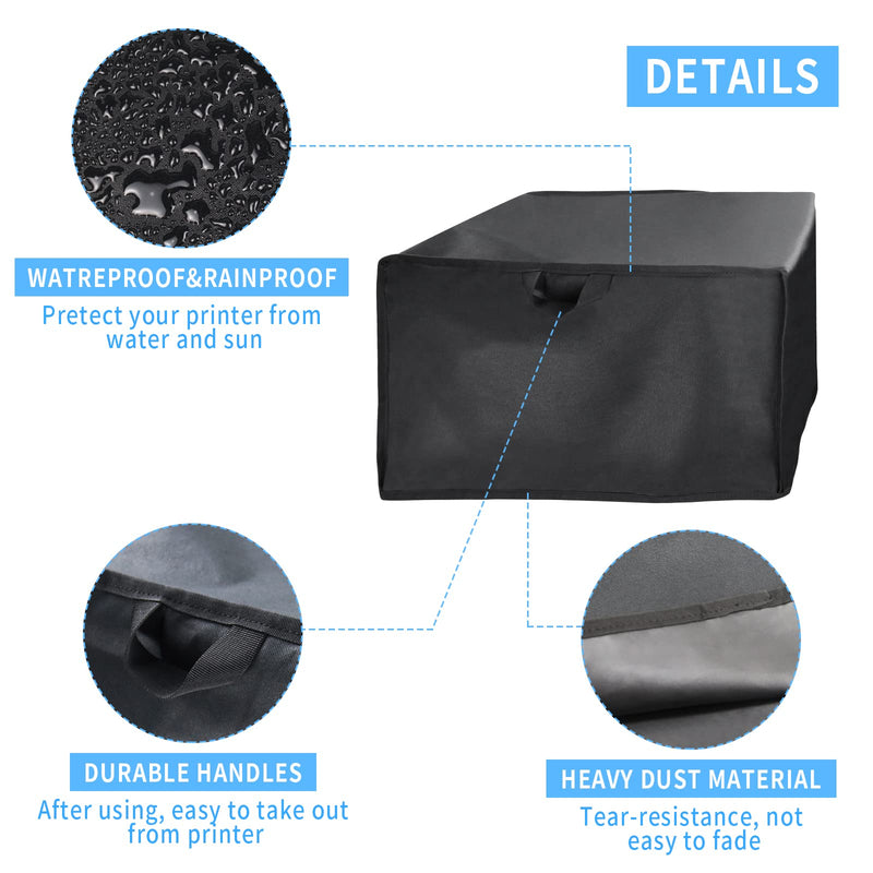Jungda Printer Dust Cover, 600D Waterproof Universal Printer Cover for HP/EPSON/Canon/Brother Printer Protector - 16 x 12 x 8 Inch 16" x 12" x 8"