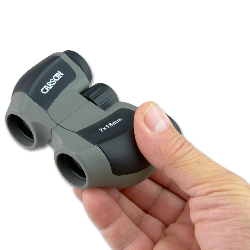Carson MiniScout 7x18mm Ultra Compact Porro Prism Binoculars (JD-718), 1.5 H x 3.5 L x 2.75 W