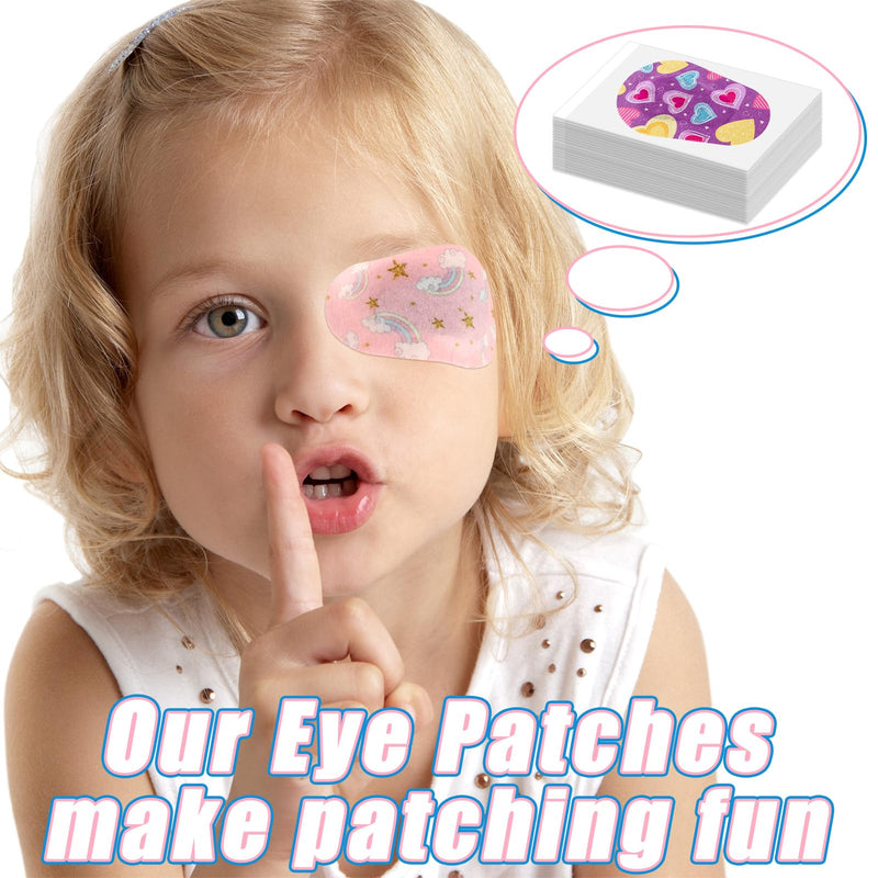 36 Pieces Kids Girls Eye Patches Toddler Adhesive Eye Patch Bulk Cotton Eye Patch Fabric Breathable with Lazy Eye for Pediatric Amblyopia,12 Styles Regular Size 36