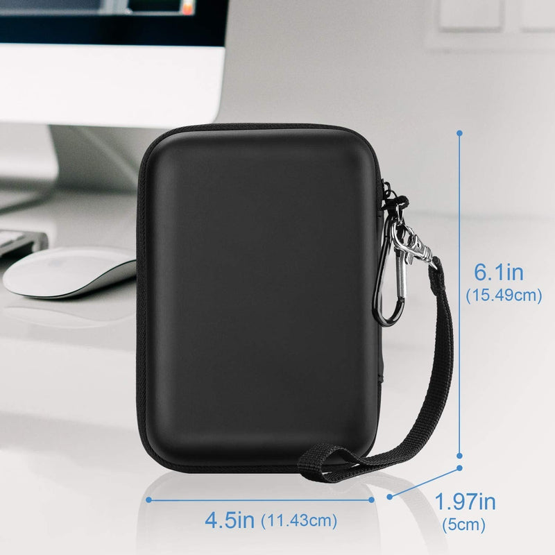 ProCase Hard Drive Case 2.5 Inch for Elements WD My Passport Canvio Basics Seagate Backup Plus Slim Expansion 1TB 2TB 3TB 4TB, Portable External Hard Drive Carrying Case -Black Black