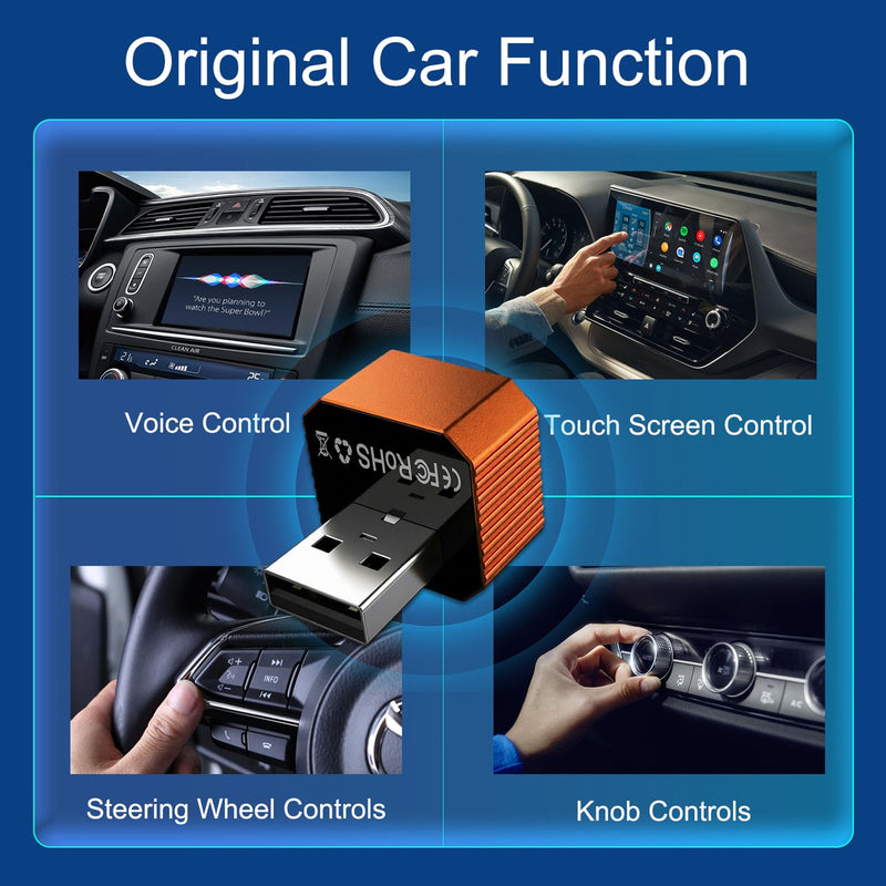 2026 Upgraded Mini Wireless CarPlay Adapter for Android Auto & Apple CarPlay, Plug & Play, Fast and Auto Connect, No Latency 2 in 1 Car Play Wireless Adapter for iPhone iOS 10+ & Android 11+