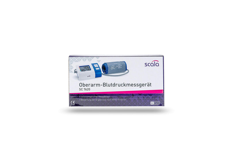 [AUSTRALIA] - scala SC 7620 blue upper arm blood pressure monitor with compact design for home and on the go. Easy to reliably measure blood pressure independently. M 