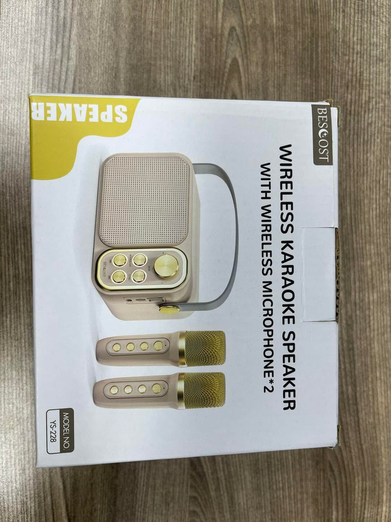 Mini Karaoke Machine for Kids with 2 Wireless Microphone, Portable Bluetooth Speaker, Kids Karaoke Machine to Sing Anywhere, for Girls, Ideal for Party, Birthday, Family Meeting Pink